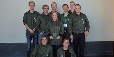 Team 2014 posing with their well earned award for the project Biobricks